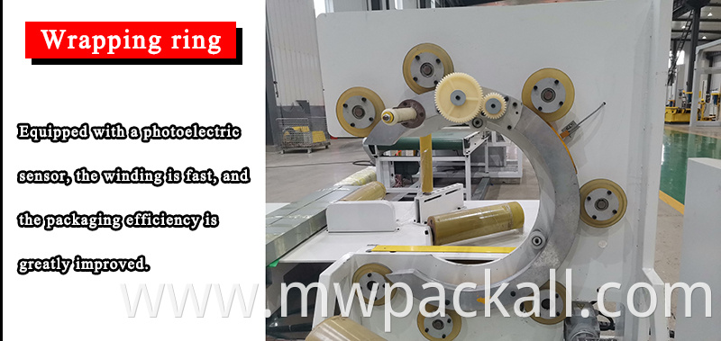 Automatic horizontal steel wire tire hose tube coil ring stretch film wrapping machine with CE